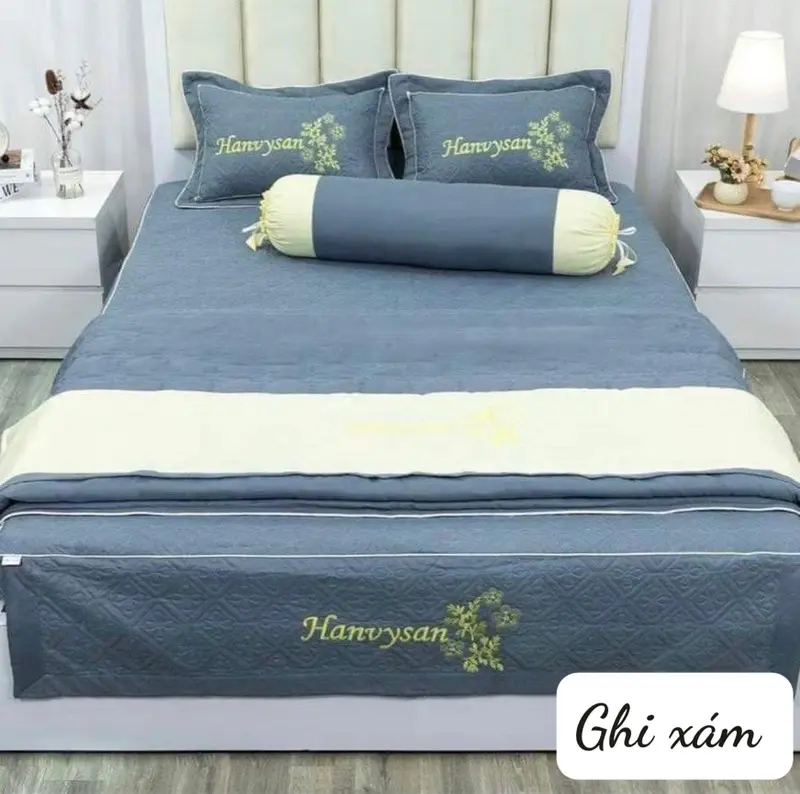 SET BỘ 5 MÓN ( 1 vỏ chăn + 1 ga phu + 2 áo gối đầu+ 1 áo gối ôm) 6