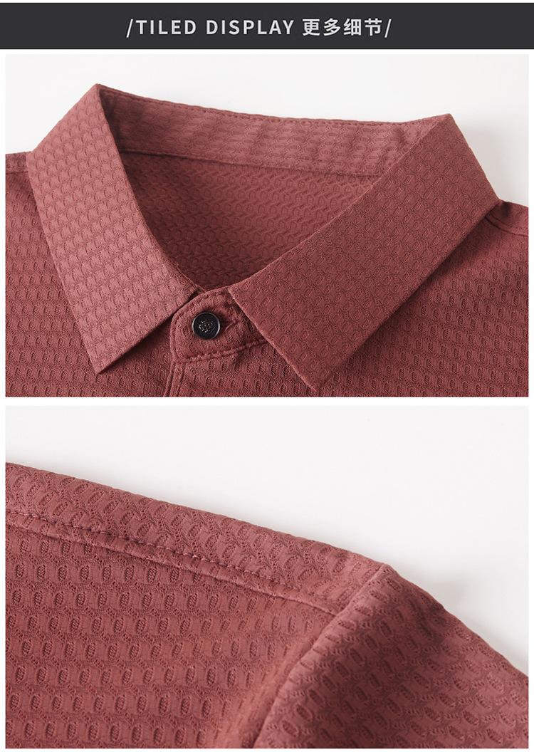 Product Introduction of Men's Polo Shirt, New Collection, Wrinkle-Free Ice Silk Material, Summer Business Collar, High Elastic, Breathable, Premium Ice Feel T-Shirt 29