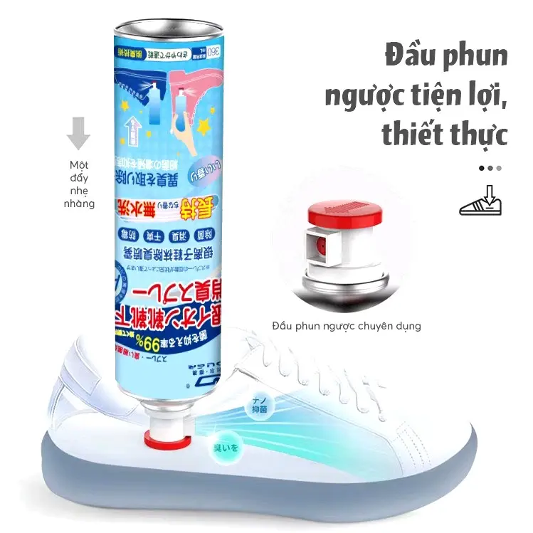 [ Combo 5 ] chai Xịt Khử Mùi Giày Dép NaNo Bạc, Xịt Khử Mùi Hôi Chân Nano chai 260ml Nam bình  xịt xit  giay tinhdau hal 4