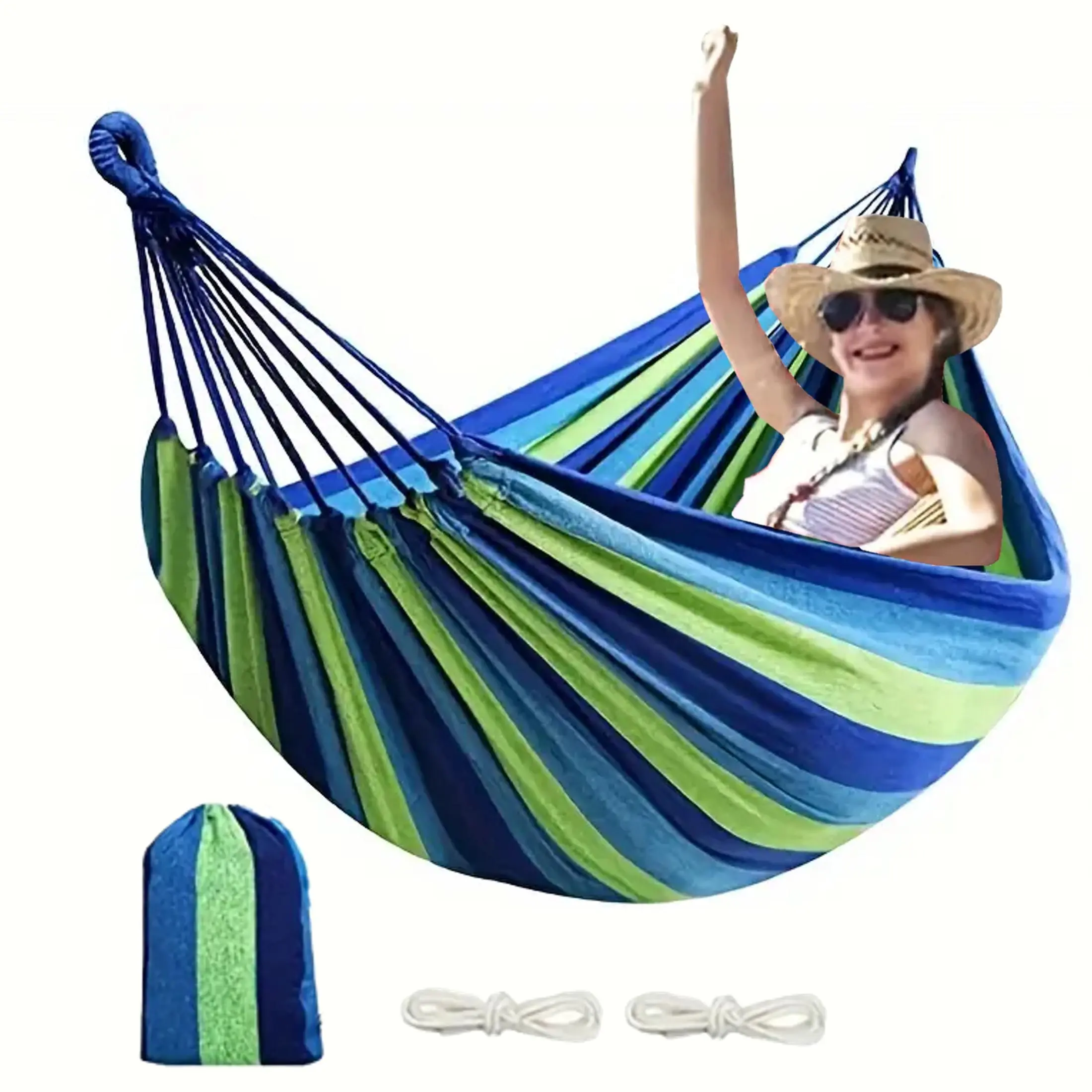 Portable Outdoor Hammock, 1 Piece Comfortable Sleeping Hammock with Storage Bag & Strap, Hammock for Outdoor Camping, Hiking, Picnic, Garden, Patio
