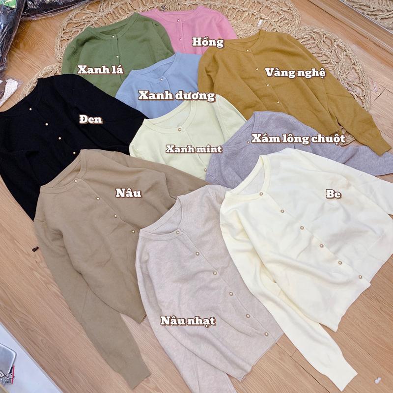Áo cadigan len form vừa trơn cúc