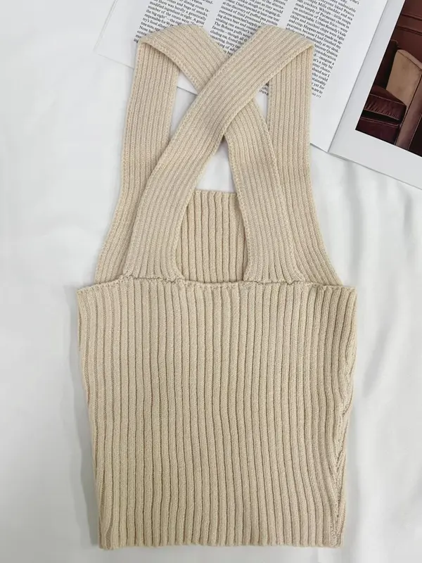 Women's Plain   Tank Top, Casual Sleeveless   Knit Top for Summer, Ladies Clothes for Daily Wear 1