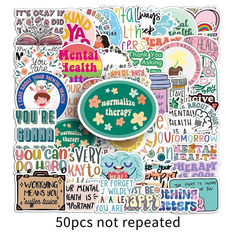 Product Introduction of Cartoon Letter Pattern Sticker, 50pcs Decorative Sticker for DIY Scrapbook Water Bottle 15