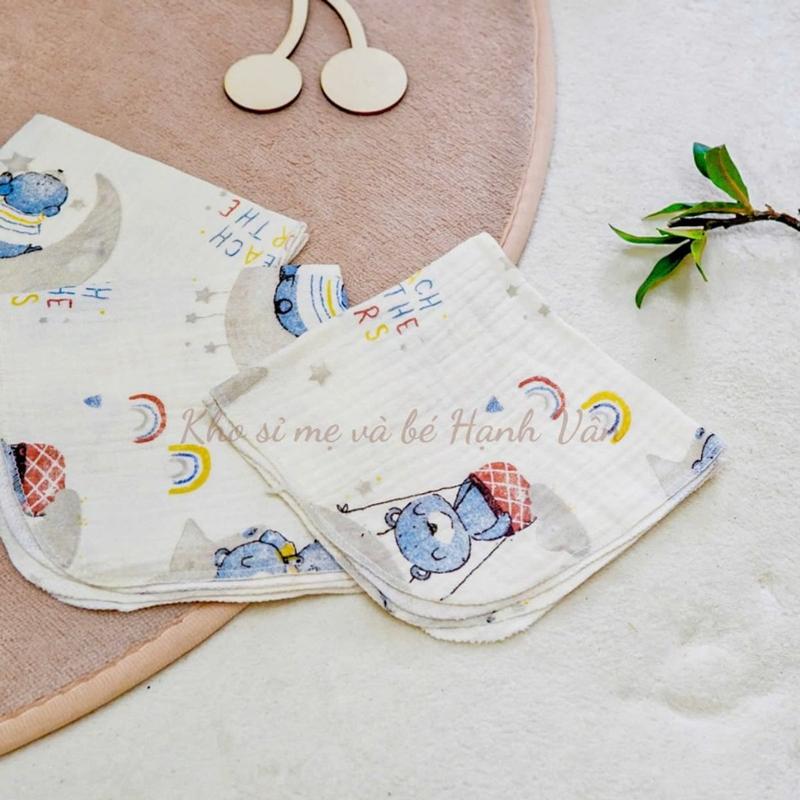 Product Introduction of Set 10 Khăn Sữa Muslin 2 Lớp Và 4 Lớp Cho Bé Siêu Mềm Mại Đa Năng Làm Khăn Lau, Yếm, Khăn Tắm 40