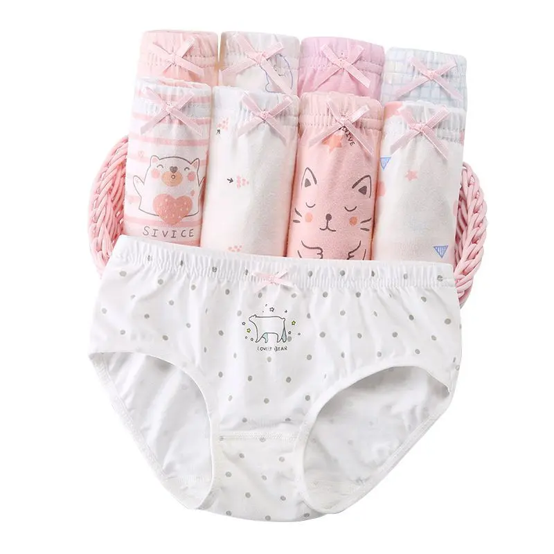 Seluar Dalam Perempuan, Seluar Kapas Tulen, Antibakteria, Sesuai untuk Pelajar, Kanak-kanak Tengah dan Lebih Tua, Tidak Klip Punggung, Seluar Pendek Bayi Perempuan