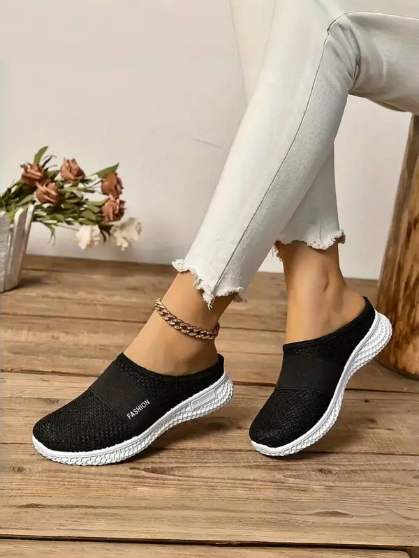 Women's Fashionable Solid Color Mules, Casual Soft Platform Slip on Walking Shoes, Breathable Comfortable Shoes for Daily Wear for Women & Girls 5