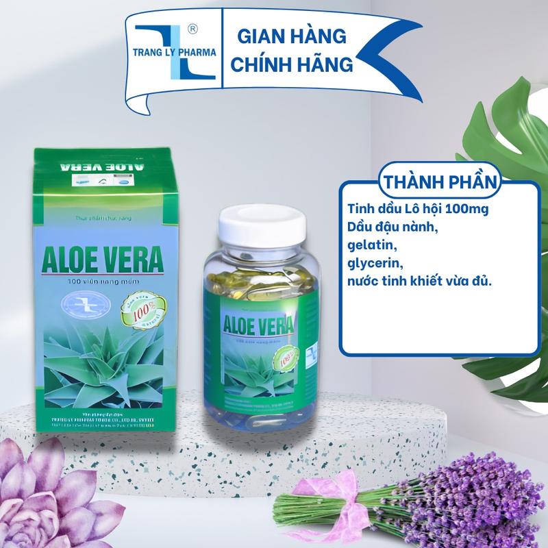 Viên uống Aloe Vera giúp nhuận tràng, hỗ trợ tăng cường tiêu hóa, cải thiện làn da mịn màng lọ 100 viên Trang Ly Pharma 4