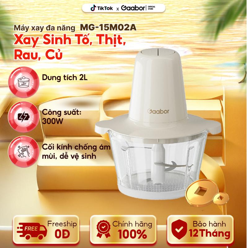 Máy xay đa năng Gaabor MG-15M01A công suất 300w cối thủy tinh 4 lưỡi dao liền khối sắc bén xay thịt xay thực phẩm xay sinh tố  Nấu Ăn Xay Sinh Tố food processor máy xay máy xay nhựa