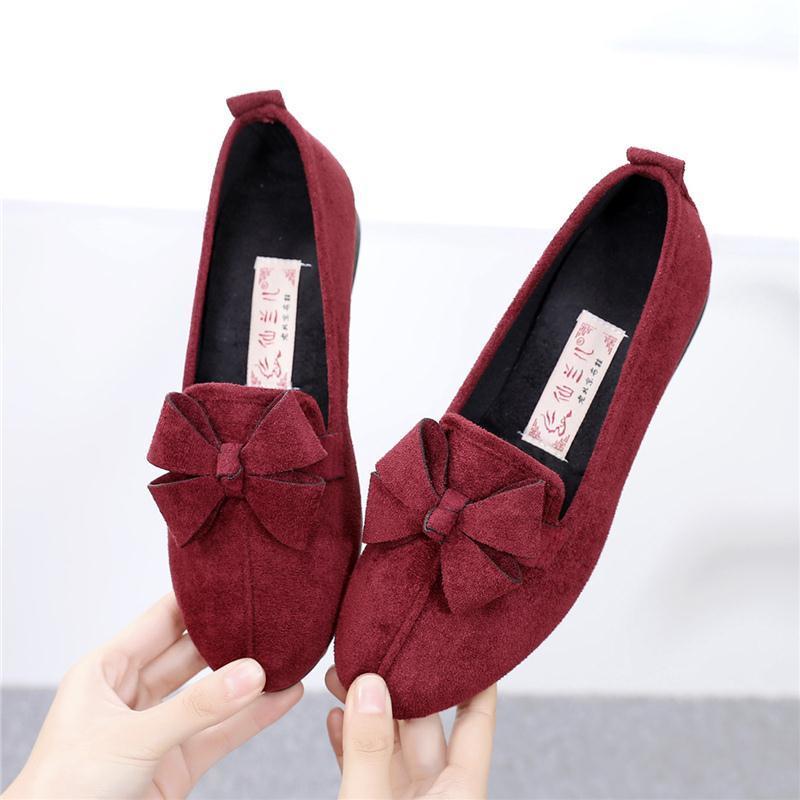 Spring Old Beijing Cloth Shoes Women's Shoes Black Work Shoes Bow Flat Gommino Women's Shoes Breathable Mom Shoes 3