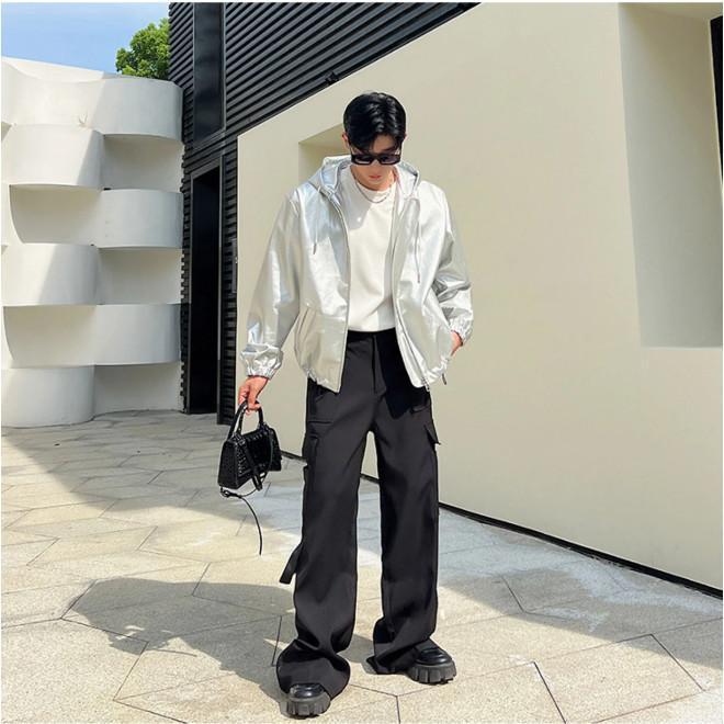 ZooZoo - Áo Khoác Da Nam Nữ UNI ánh bạc form rộng 7