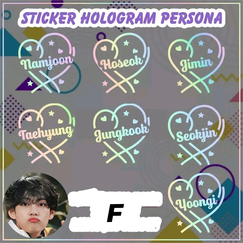 STIKER NAMA BTS LOGO LIGHSTICK HOLOGRAM ARMYBOM 5