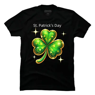 Hot Pink Lips Shamrock Tongue Trendy St Patrick's Day Print T-Shirt Hot Pink Lips Shamrock Tongue Trendy St Patrick's Day Print T-Shirt