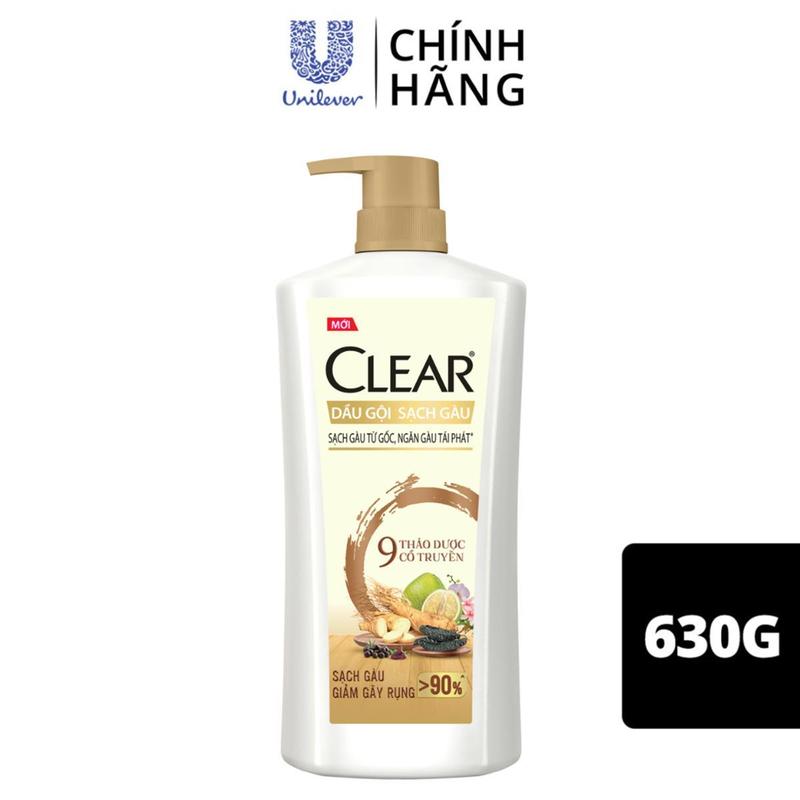 Dầu Gội CLEAR 9 Thảo Dược Cổ Truyền Hỗ Trợ Chăm Sóc Tóc Giảm Gãy Rụng - Phù Hợp Cho Mọi Loại Da Đầu 630G [5]