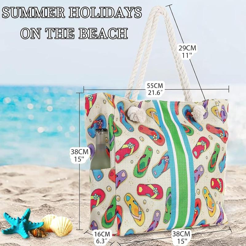 Canvas beach bag with zip best sale