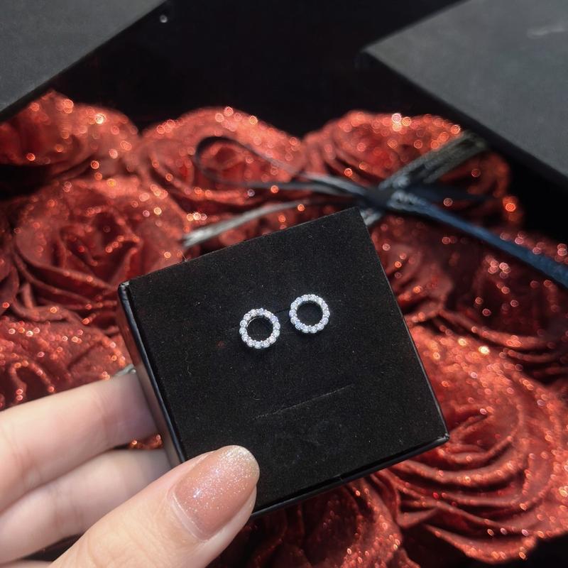 [Hoàng Phát] Phụ Kiện Bông Tai Bạc Ý 925 Vòng Tròn Tấm Nguyệt Quế Chui Đẩy Xi Kim (B357)