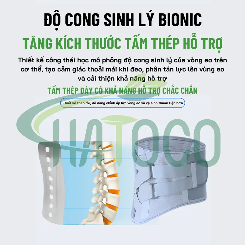 Đai Lưng Cột Sống Thoát Vị Đĩa Đệm Hatoco Chống Đau Lưng, Thoái Hóa Cột Sống, Đau Thần Kinh Tọa 2