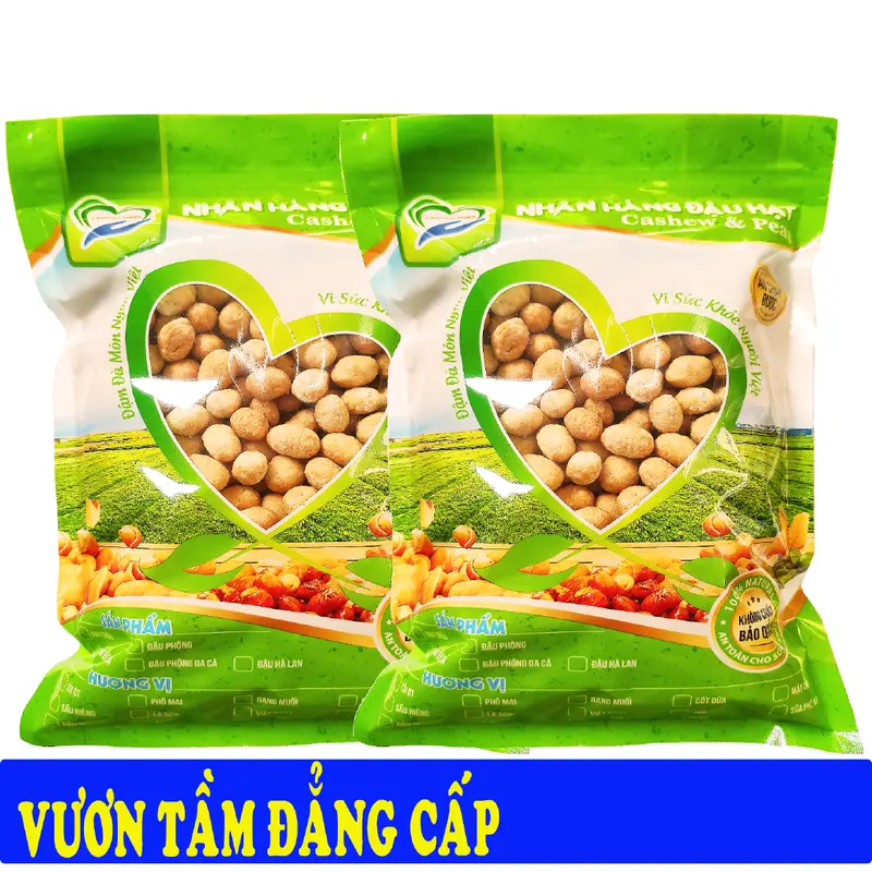 Combo 1KG 2 Vị Tự Chọn: Đậu Phộng Da Cá Tỏi Ớt và Da Cá Cốt Dừa Tâm Đức Thiện 2 Túi ZIP Trắng 500GR đồ ăn vặt Snack Nuts Cay Food đậu  phộng 4