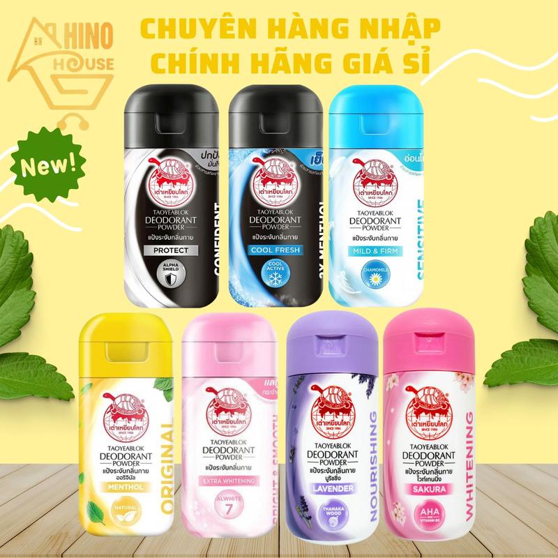  Phấn Khử Mùi Con Rùa Taoyeablok Deodorant Powder 22g Thái Lan Khử Mùi Ngăn Tiết Mồ Hôi - Hinohouse 