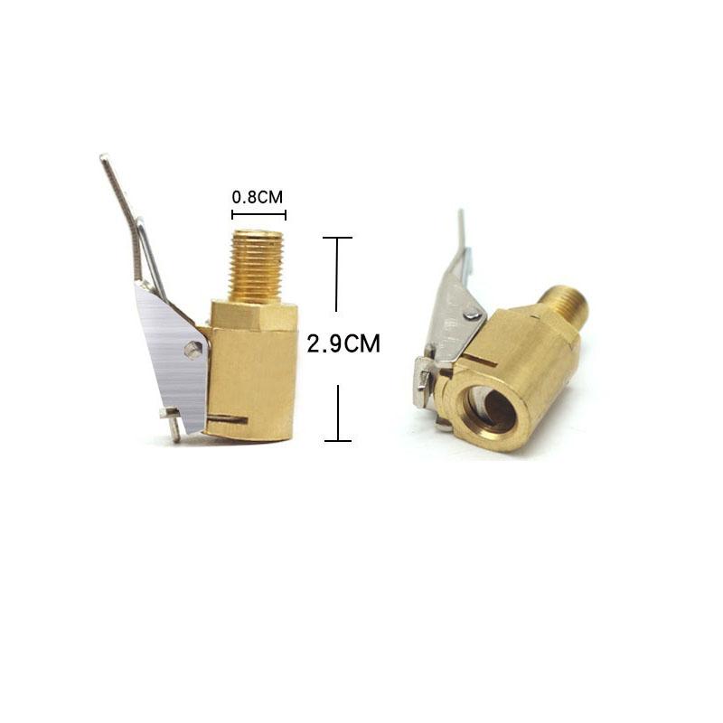 Vòi Bơm Hơi Xe Đạp / Xe Máy / Xe Hơi Đồng Thau, Đầu kẹp van bơm bánh xe hơi/ xe tải bằng đồng thau ren 8mm, Đầu nối van bơm lốp xe hơi, Kẹp Van Lốp hơi, xe máy 6