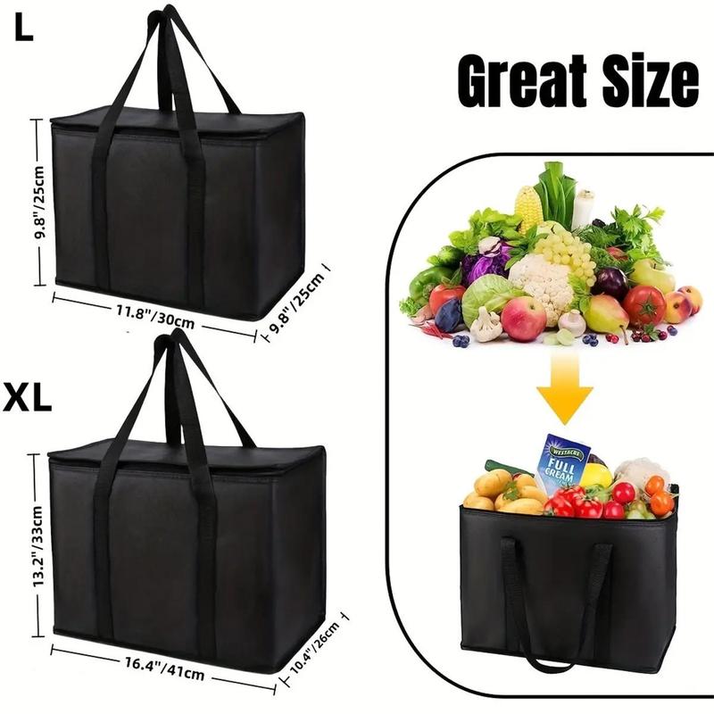 Insulated Bag, Reusable Grocery Tote, Lightweight & Sturdy Zipper Cooler Bag, Food Storage Bag For Home Kitchen 4