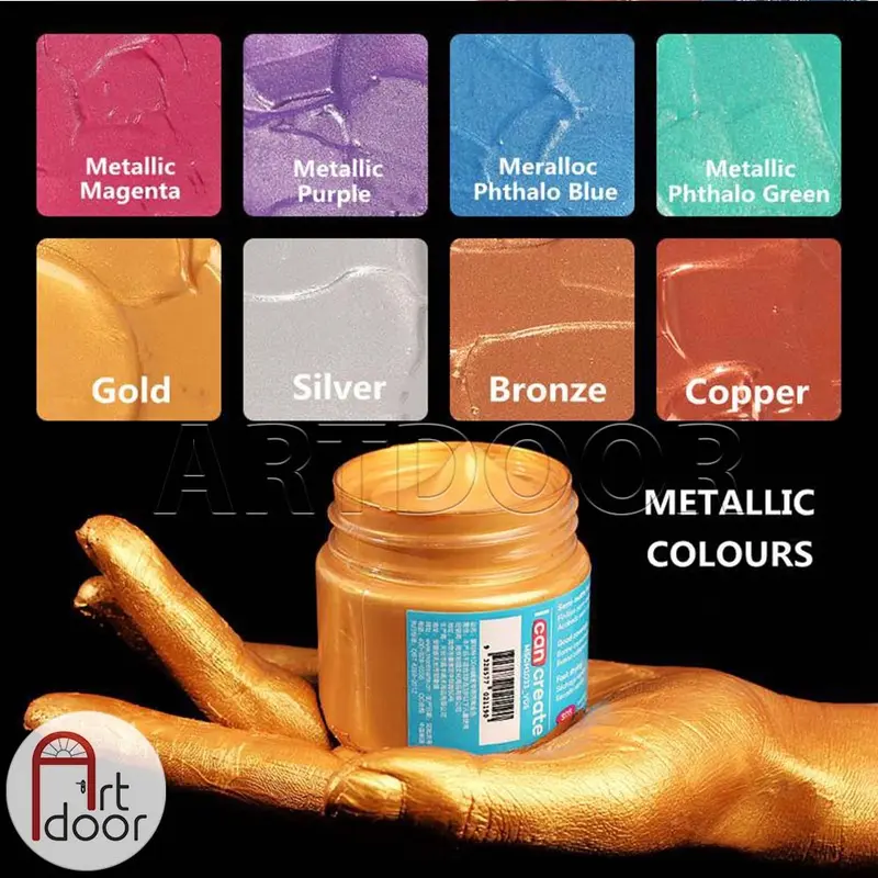 [ARTDOOR] Màu vẽ Acrylic MONT MARTE (Nhũ/Vàng/Bạc) custom áo, vải, gỗ, kính, tô tượng, đất sét, số hóa 1