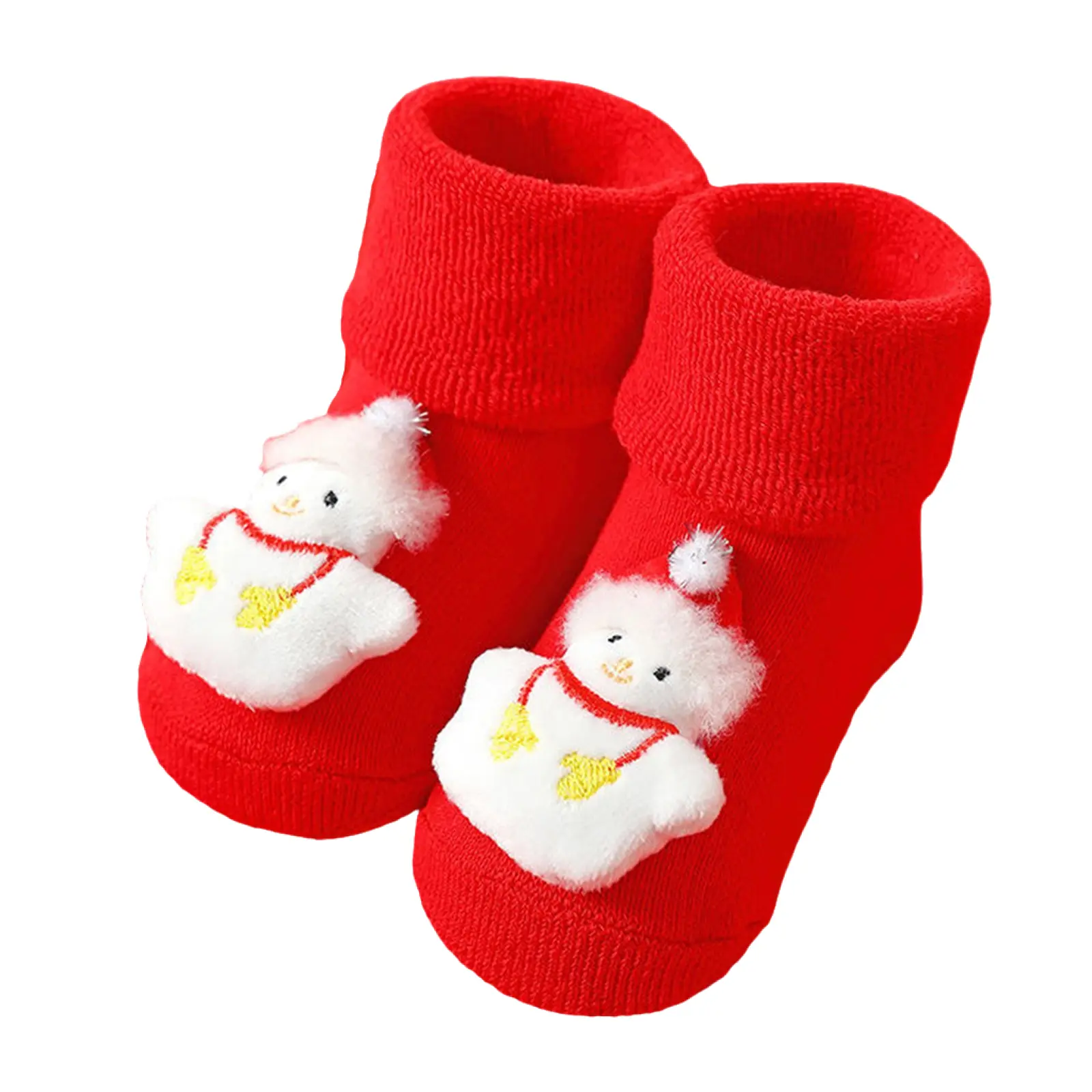 Kids Christmas Socks for Girls & Boys Snowman Santa Elk Christmas Tree Anti-Skid Cute Floors Socks Toddler Socks