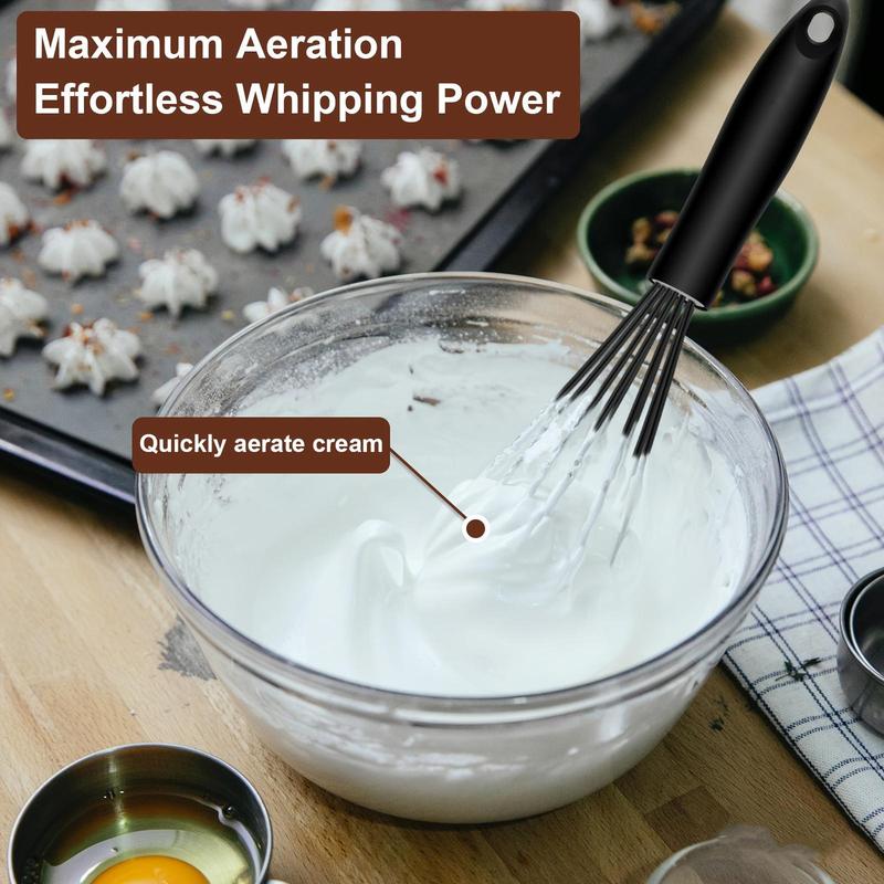 3pcs/set Manual Egg Mixer with Handle, Portable Anti-scratch Hand Egg Beater, Handheld Whisk for Butter Cream Egg Paste, Kitchenware 5