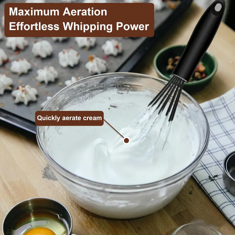 3pcs/set Manual Egg Mixer with Handle, Portable Anti-scratch Hand Egg Beater, Handheld Whisk for Butter Cream Egg Paste, Kitchenware 5