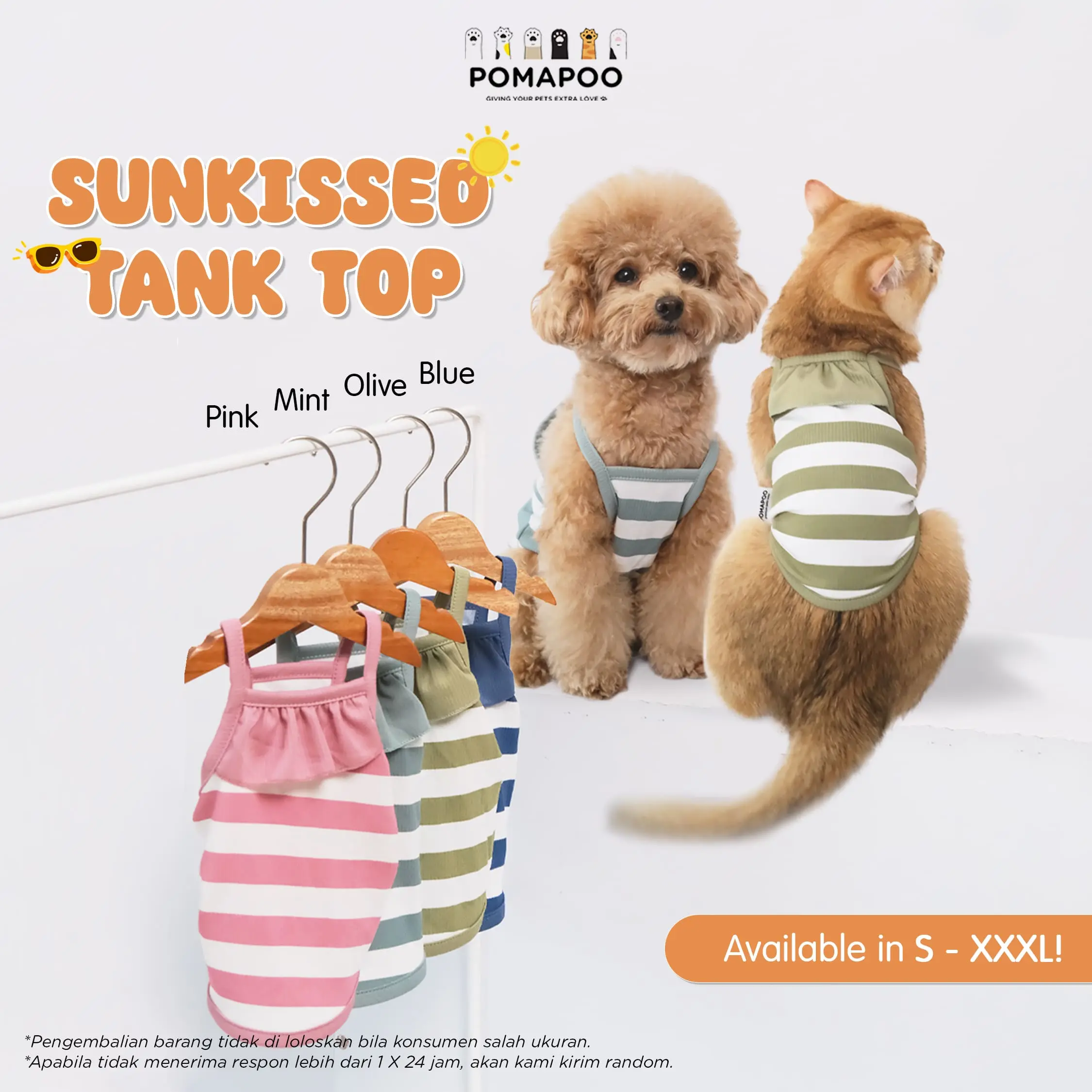 Pomapoo - Baju Kucing dan Baju Anjing Sunkissed Tank Top