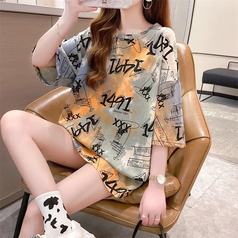 T-Shirt Oversize , Koas Atasan Wanita Bahan Katun CODE S01176
