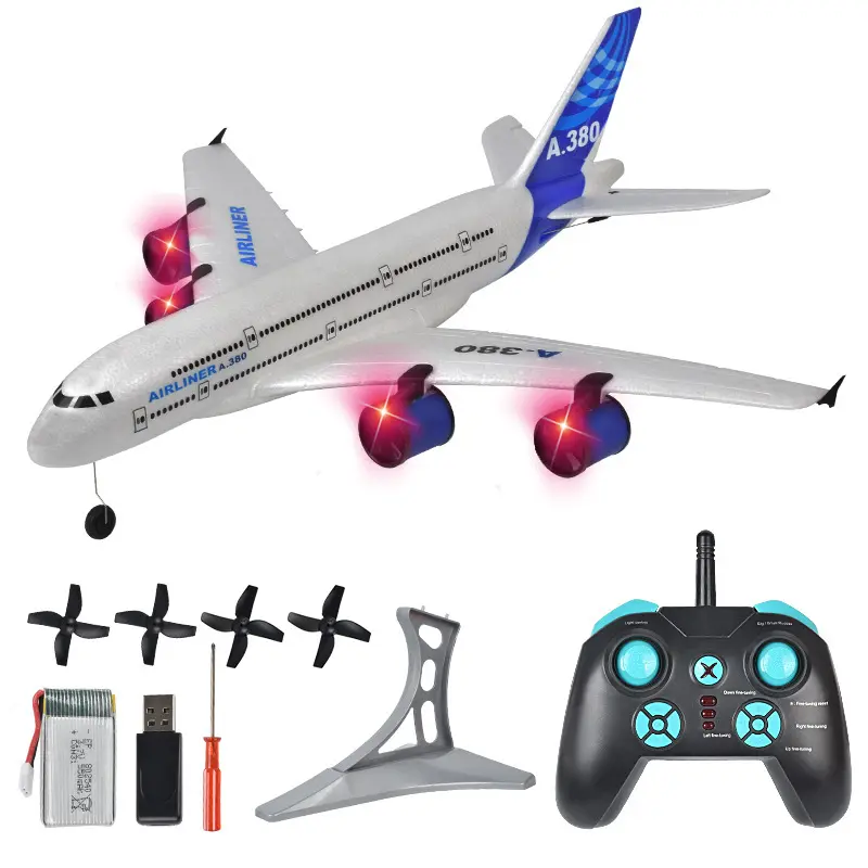 Máy bay điều khiển từ xa Boeing A380 cánh cố định ba kênh 2.4G chở khách dành cho trẻ em 1