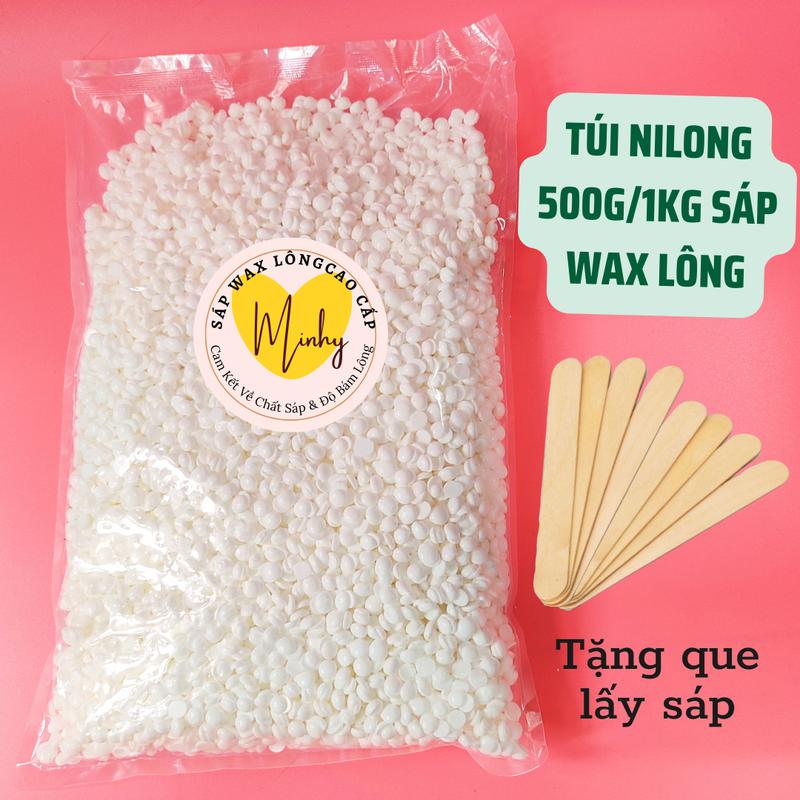500gr / 1KG sáp wax lông sáp wax nóng sữa dừa Waxing bám lông tốt loại TÚI NILONG Trà Collagen