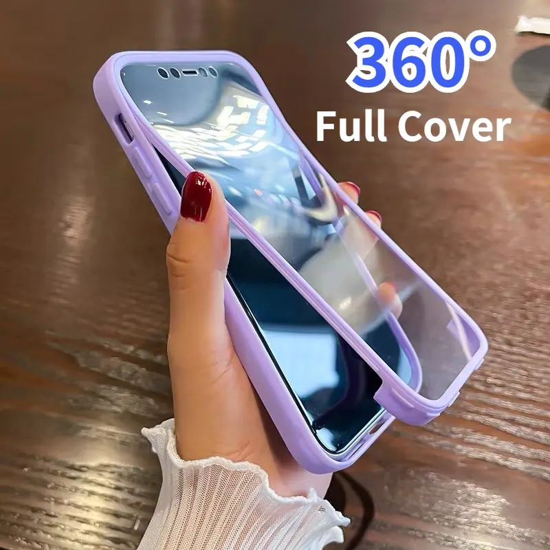 Ốp Trong Suốt, Hai Mặt 360, Tương Thích Với iPhone 15, 14, 13, 12, 11, 16 Pro Max, XR, X / XS, 7 / 8P, SE3, Ốp Trong Suốt, Chống Sốc, Bảo Vệ Camera Ốp Cứng Trong Suốt, Dành Cho Dòng iPhone 1