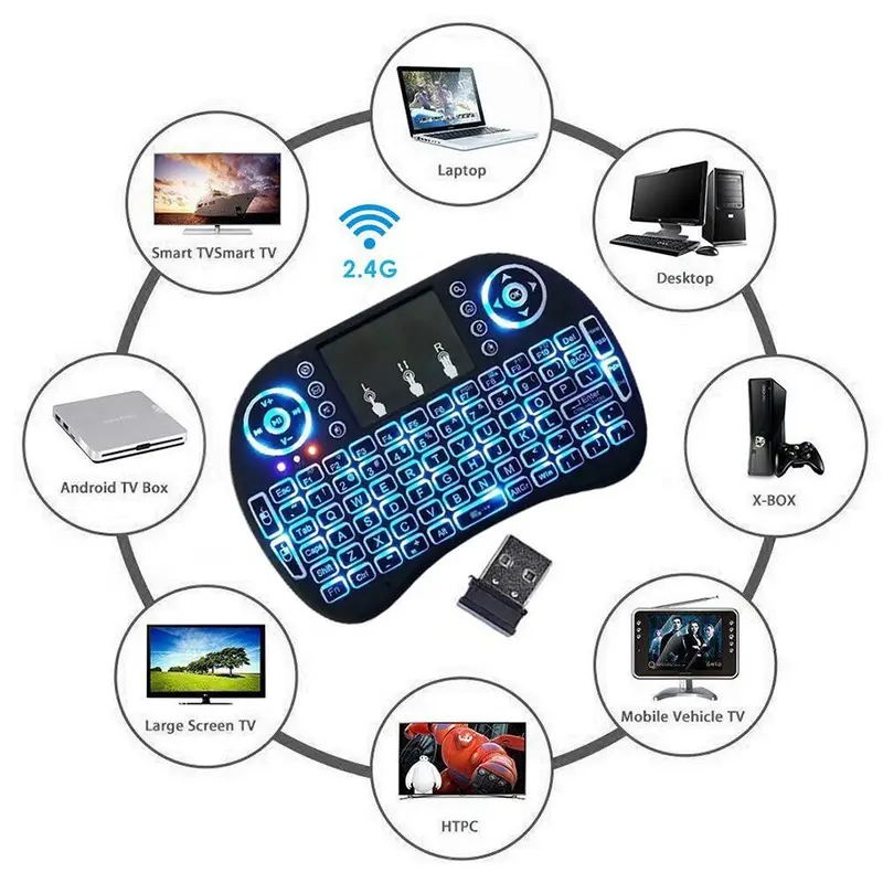 Bàn phím kiêm chuột mini cảm ứng không dây I8 cho Ps4 / Google / Android / Tv Box / chơi game Chơi Điện Tử 1