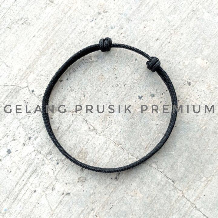 gelang tangan premium prusik gl102 black doff 1.7mm Laki-laki Perempuan Tali Bracelets 1