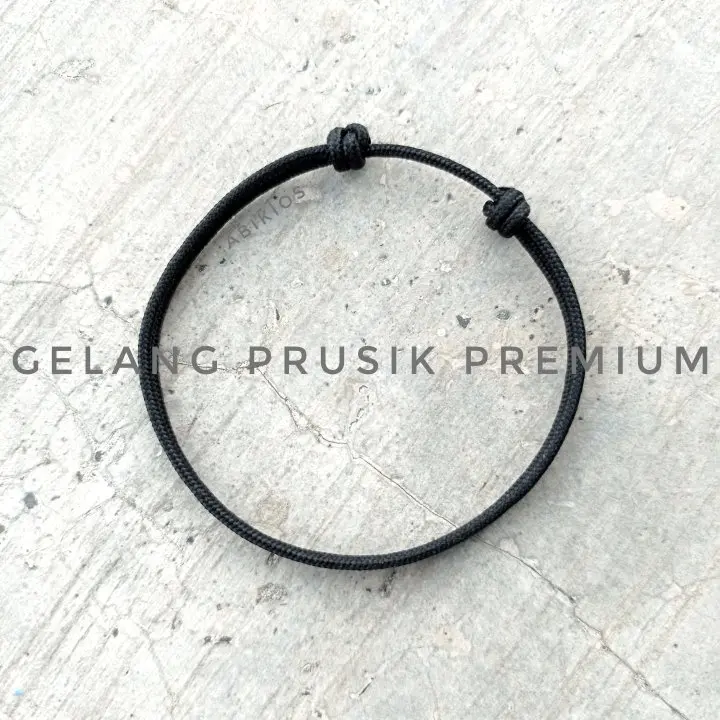gelang tangan premium prusik gl102 black doff 1.7mm Laki-laki Perempuan Tali Bracelets 1