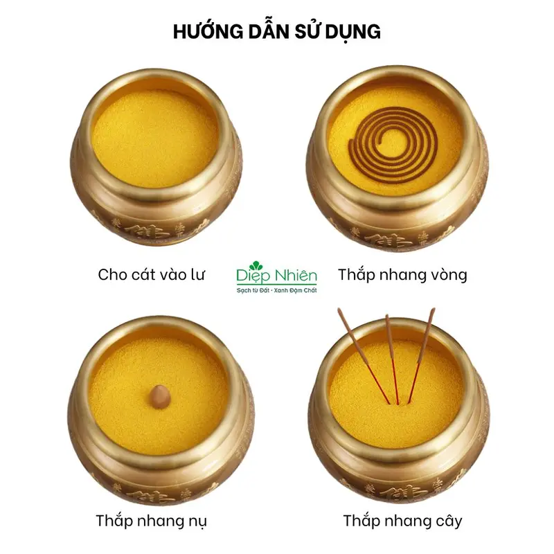 [ 05 Kg ] Cát thay lư hương màu vàng trang trí bát hương bàn thờ 6