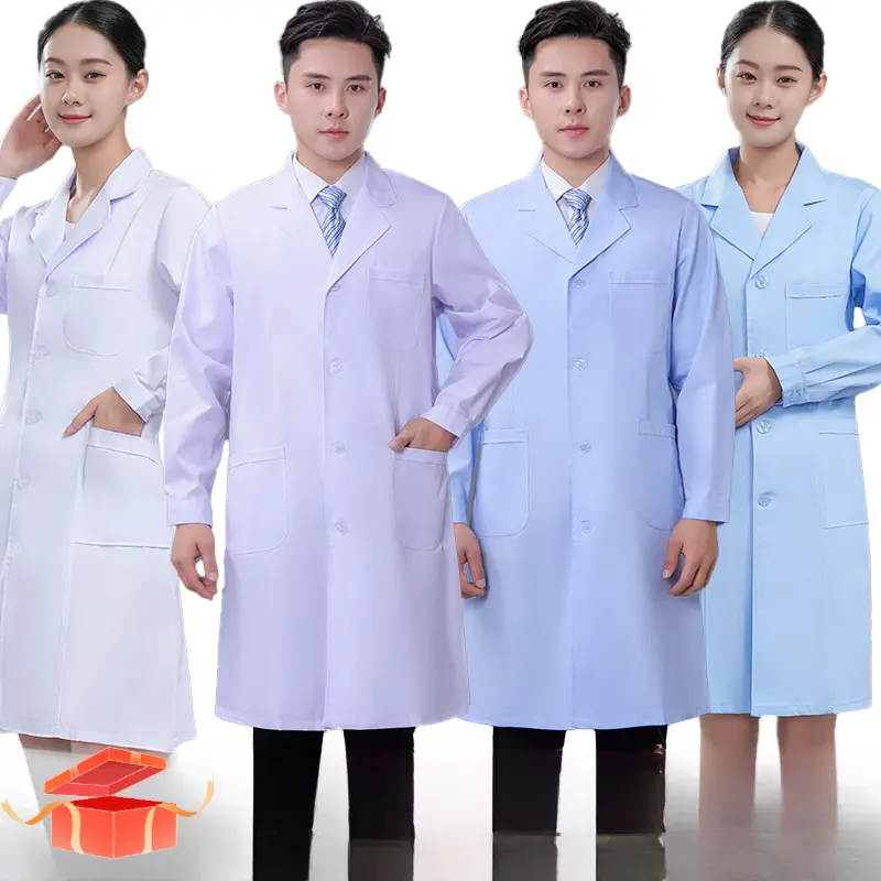 Doctor Coat Unisex White Lab Coat - Long & Short Sleeve Scrubs for Hospital, Pharmacy, Nurse, Dental Clinic, Medical Students (Lab, Surgery, Healthcare)
