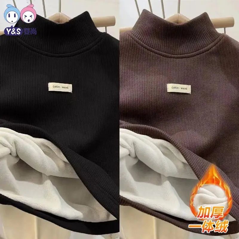 Áo Giữ Nhiệt Cho Trẻ Em, Yingshang, Lót Lông Cừu, Dày Dặn, Dài Tay, Cho Bé Trai Và Bé Gái, Thích Hợp Cho Mùa Thu Và Mùa Đông, Hàng Mới Về 2024, Áo Sơ Mi Lớp Nền Nhung