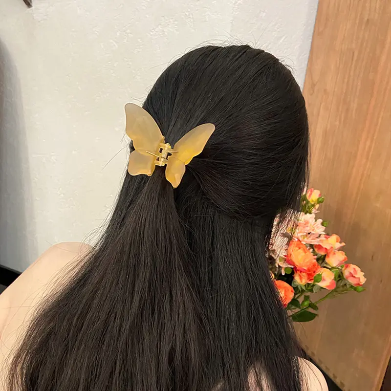 Kẹp Tóc Càng Cua, Thời Trang, Thiết Kế Hình Bướm Răng Chéo Thanh Lịch, Phụ Kiện Tóc 8