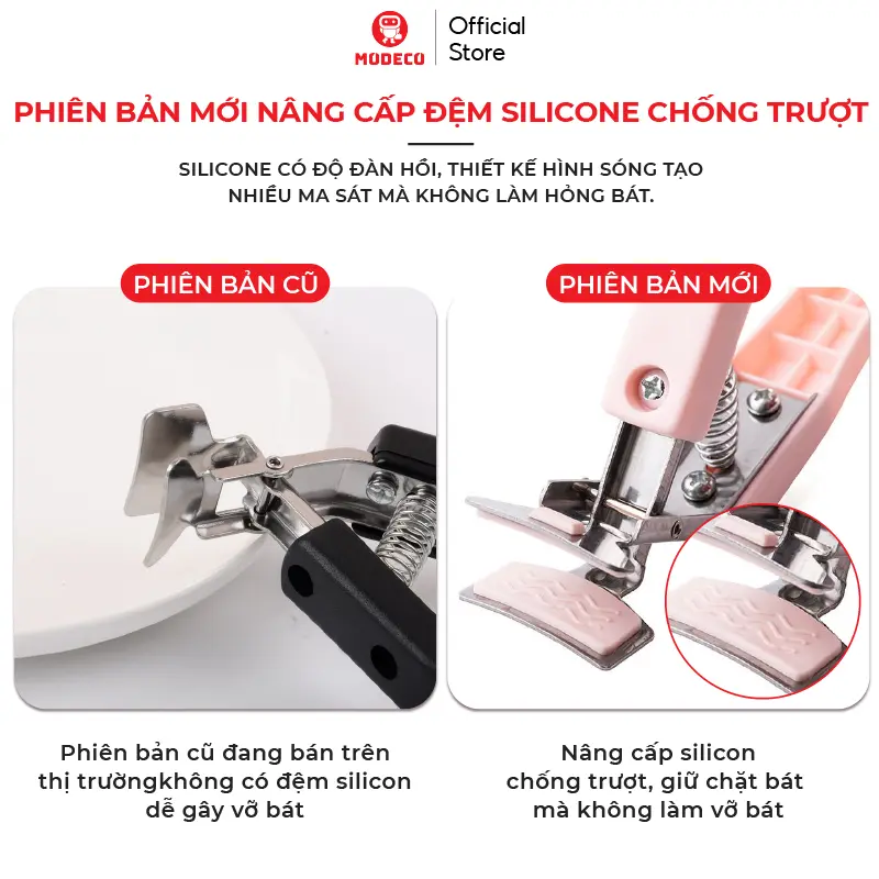 Bộ Dụng Cụ Gắp Bát Đĩa Chống Nóng - Găng Tay Silicon - Miếng Rửa Chén Bát Silicon - 6 Chi Tiết Cực Đa Năng 6