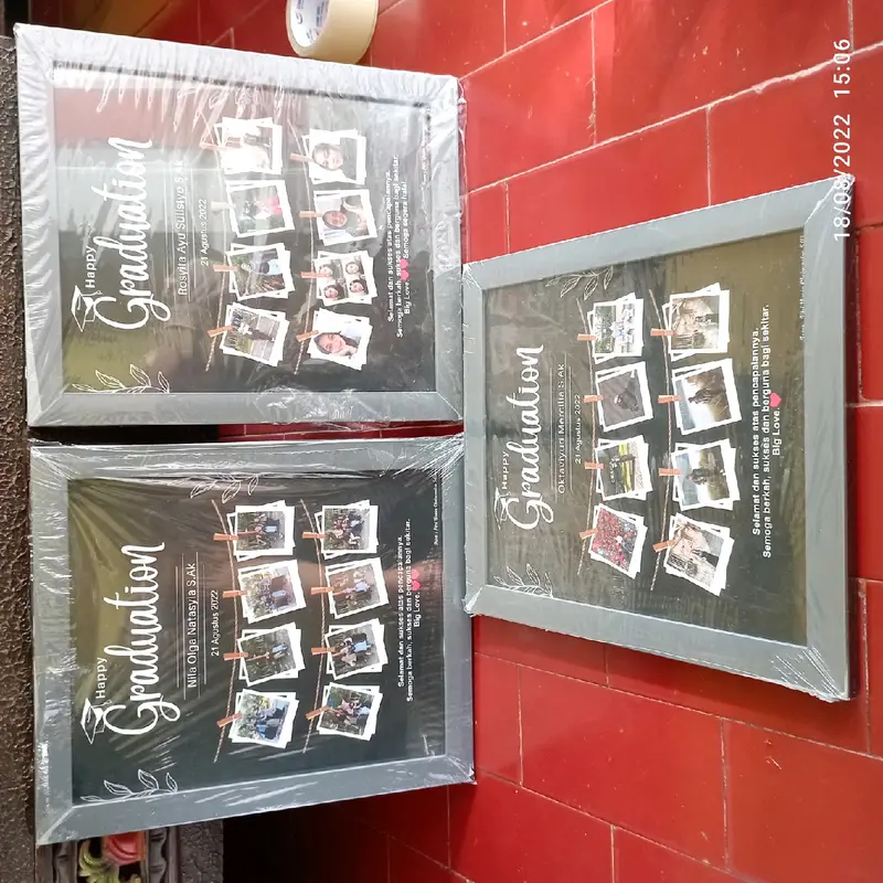 Polaroid Frame Hitam Custom Foto | Birthday | Anniversary | Wedding | Graduation Kaca Satu Sisi | Kado Ayang | Hadiah 7