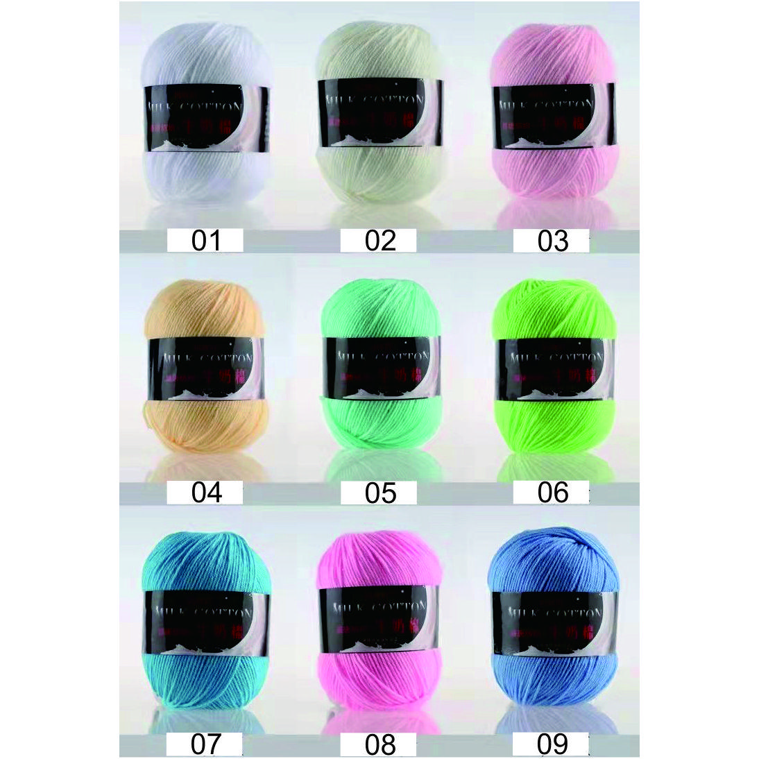 Benang Rajut Milk cotton 3Ply Polos