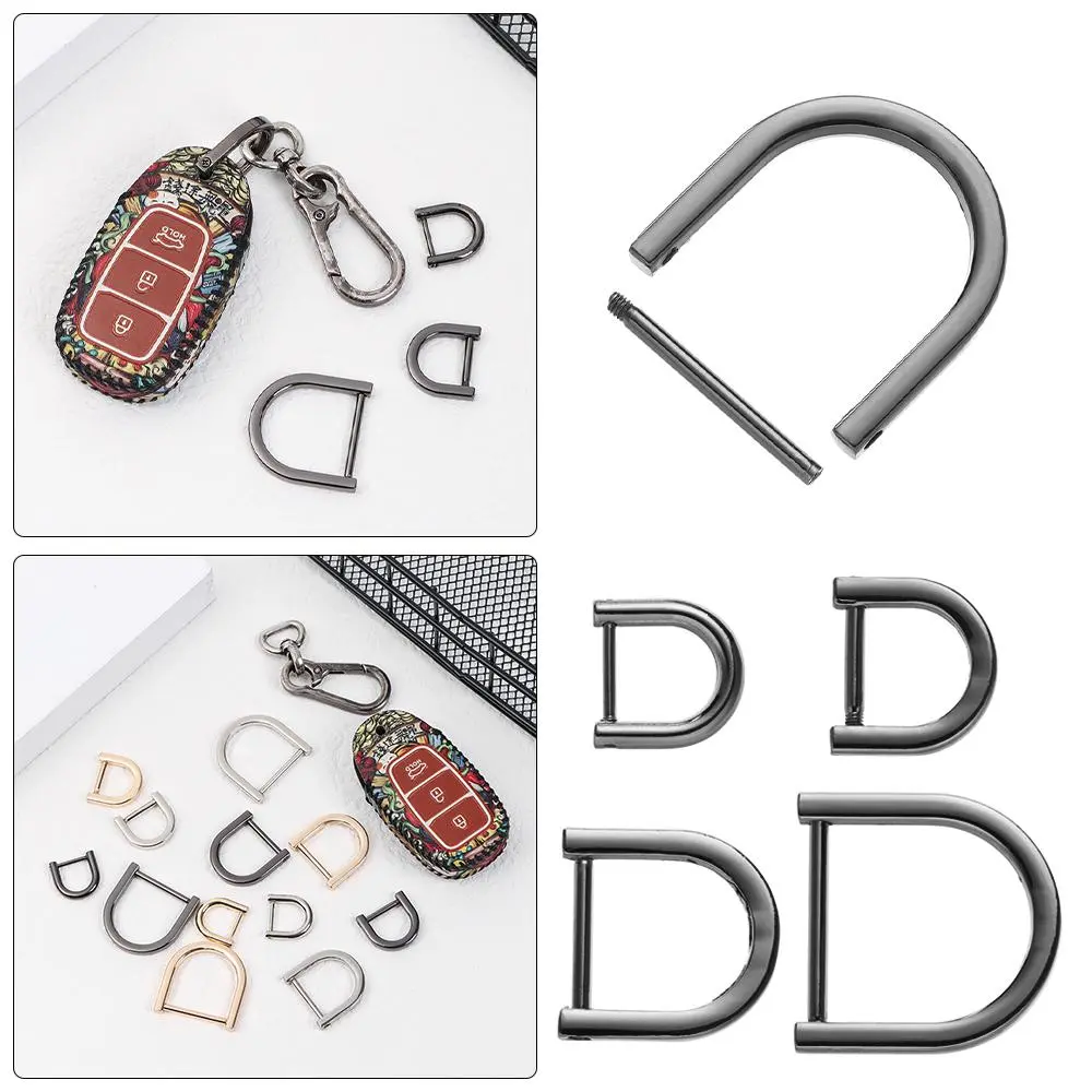 DIY Metal Shoulder Webbing Buckle Bag Strap Connector Detachable Bag Loop D Ring Buckle Clasp Screw Rings Buckle