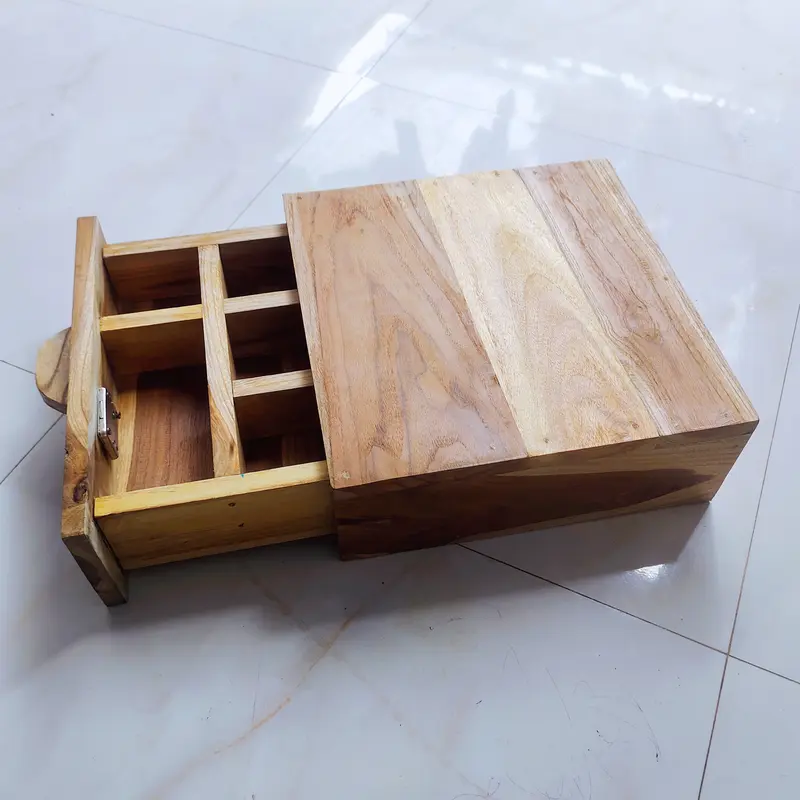 Laci uang kasir Tempat Kasir Uang  Cash Drawer 33x33x11 Set 5   Kayu Jati Plus Kunci Garansi 1 Tahun   Penyimpanan Putih 1
