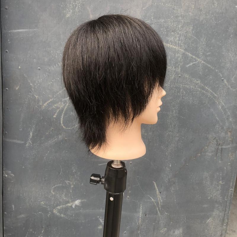 Đầu Mannequin dành cho nam giới, tóc ngắn và tóc thật, thích hợp để nhuộm và tẩy nóng, kiểu tóc búp bê, khắc, lá vàng nóng, học việc cắt cuối cùng, khuôn thợ cắt tóc 3
