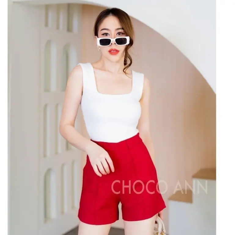 Celana Pendek Wanita Choco Ann SH06 Korean Style Zipper Samping Casual Import Bangkok Bkk