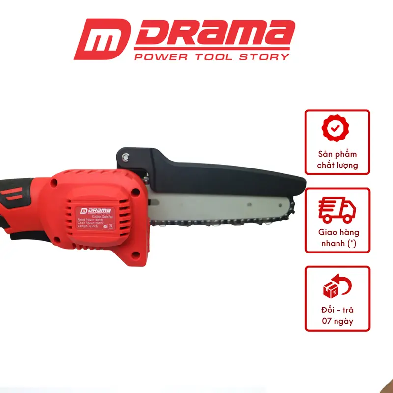 Cưa Xích Dùng Pin DRAMA Chân Pin Phổ Thông Không Chổi Than 3