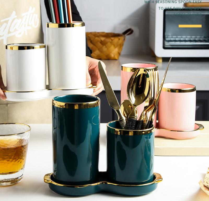 Ống Đựng Đũa Thìa Dĩa. Hũ Đựng đũa. Ống đựng đũa thìa muỗng cao cấp. Bộ ống đũa bằng sứ sang trọng .