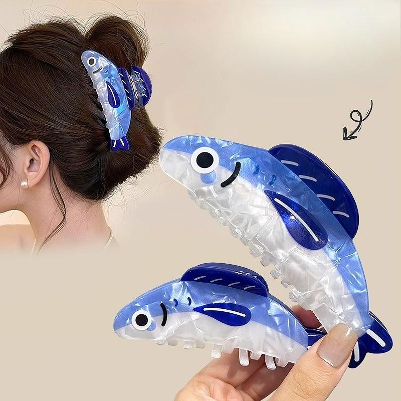Kẹp tóc cá xanh cao cấp lấy acetate cá mập NOVSET phụ kiện tóc cá dễ thương phụ nữ (A205)